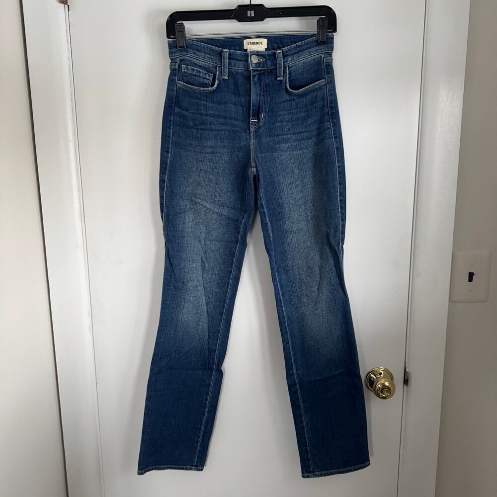 L'agence Womens Dean High Rise Cigarette Blue Jeans Sequoia Size 25 Made in USA